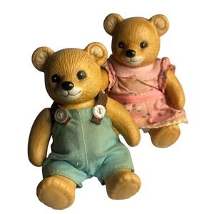 VTG 90s HOMCO Teddy Bear Porcelain Collectible Ceramic Figurines 2Pcs Home Decor